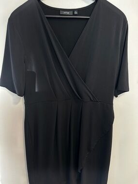 Apt. 9 Black V-Neck Faux Wrap Dress Women’s Size XL
